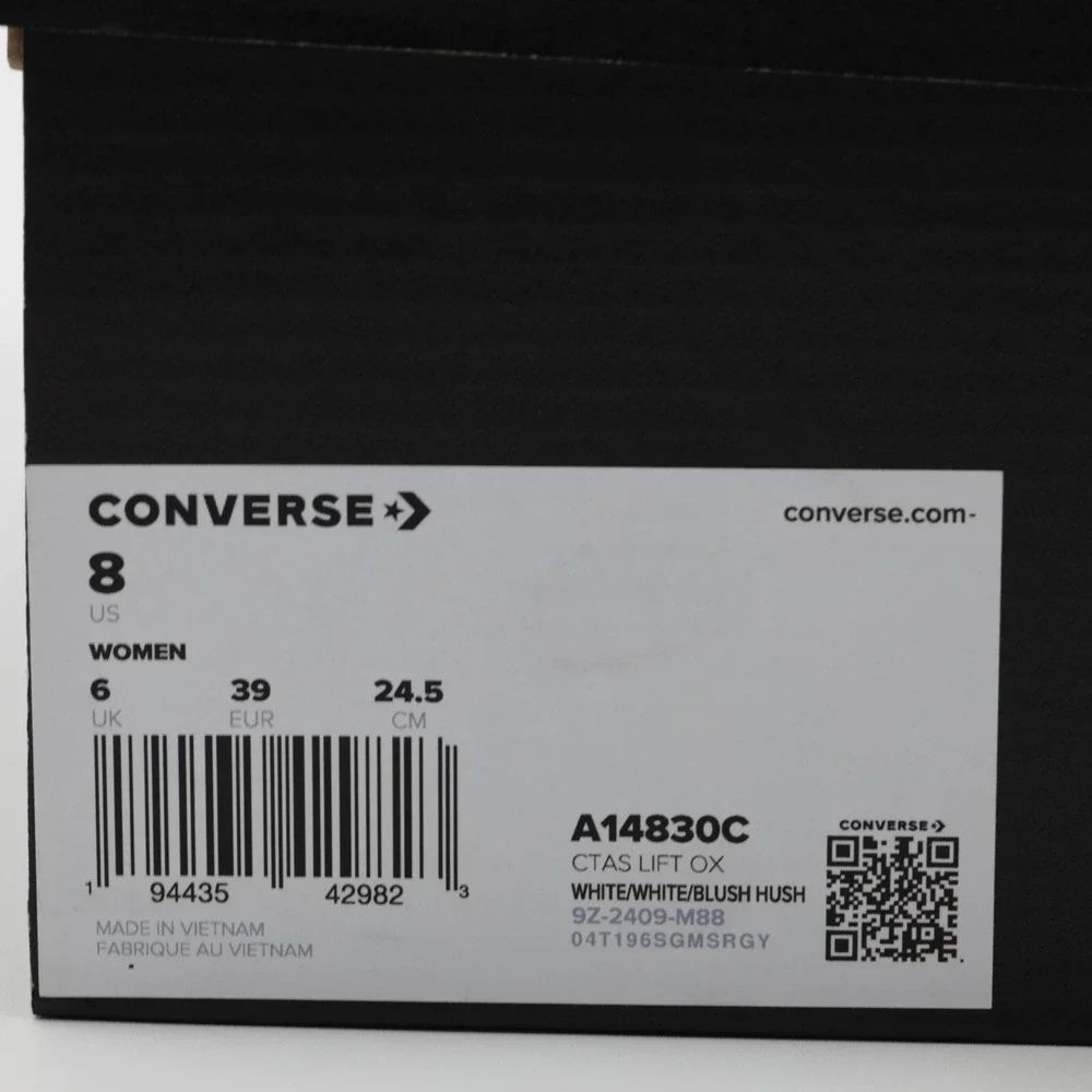 Converse Women's Chuck Taylor All Star Lift Platform Crochet Laces Shoes White 8 - Picture 11 of 11
